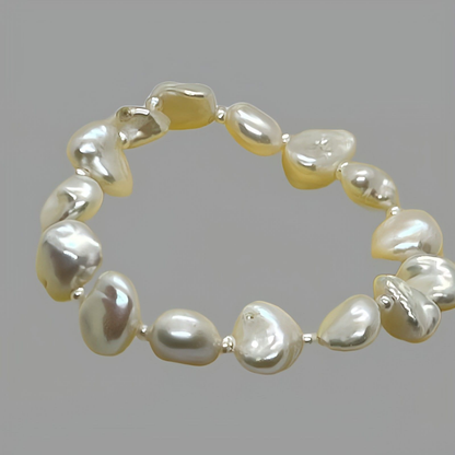 Two Pearl Stretch Bead Bracelet