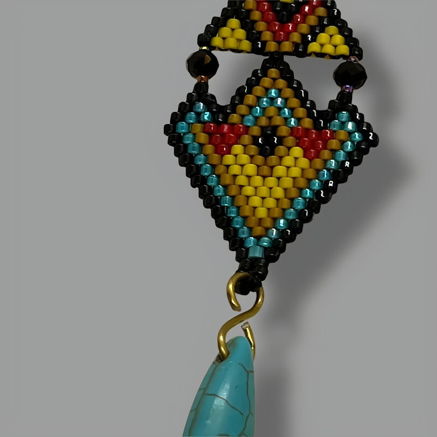 Turquoise Rain Beaded Earrings