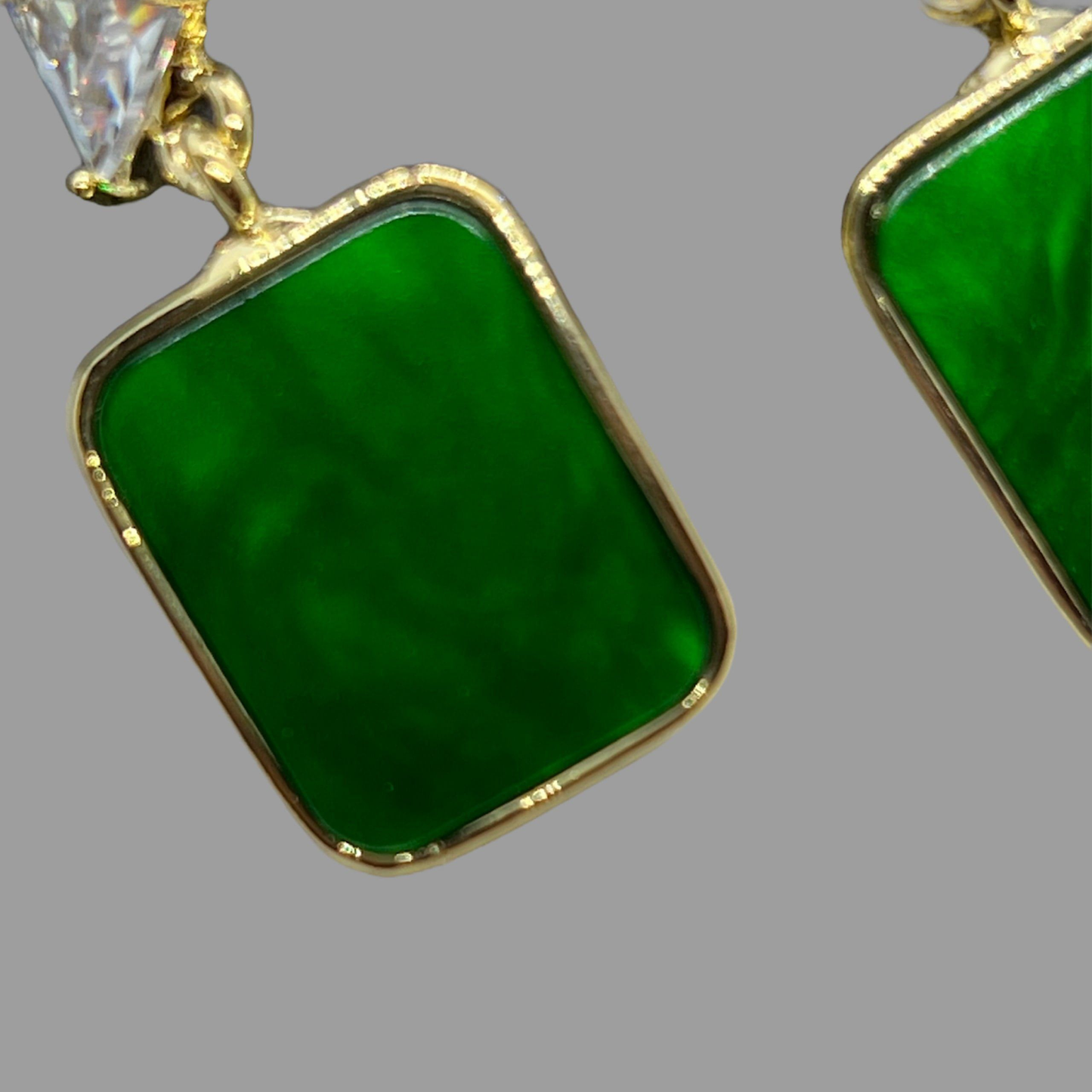 Gōld Crystal Enamel Drop Earrings