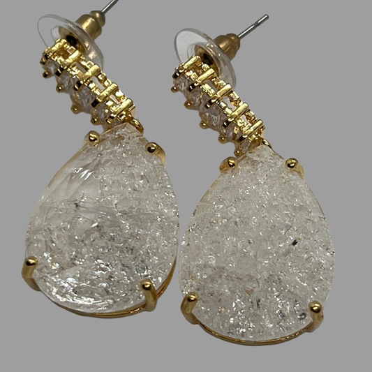 Boucles d'oreilles pendantes moyennes en cristal NōIR