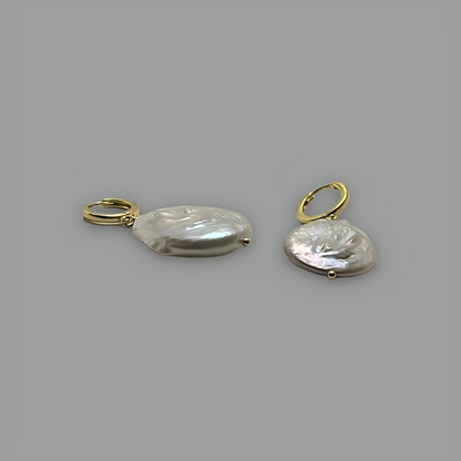 Flat Baroque Pearl Earrings