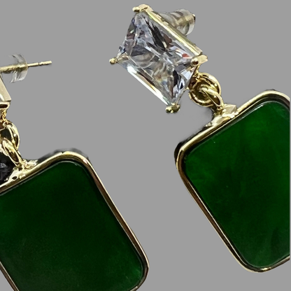 Gōld Crystal Enamel Drop Earrings