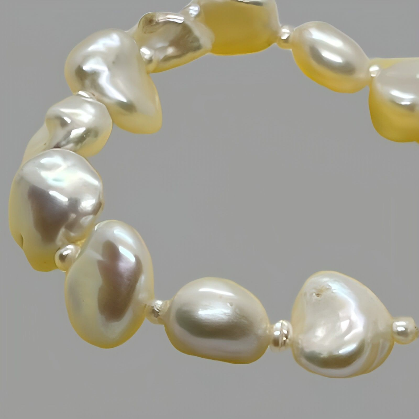 Two Pearl Stretch Bead Bracelet