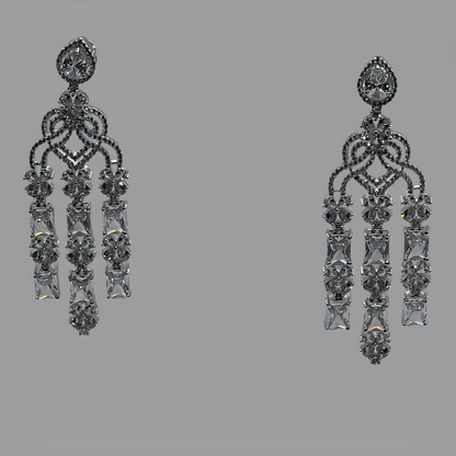 Rhodium Plated Fête Cubic Zirconia Earrings