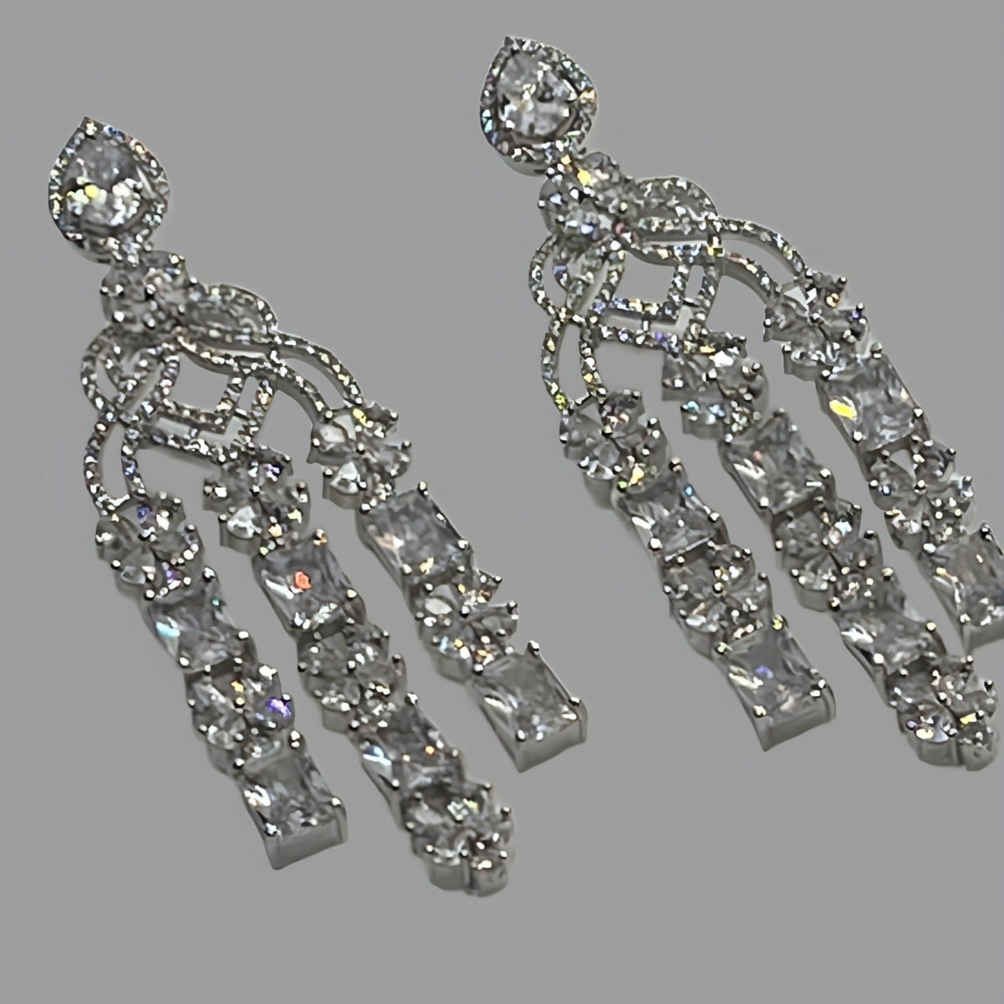 Rhodium Plated Fête Cubic Zirconia Earrings