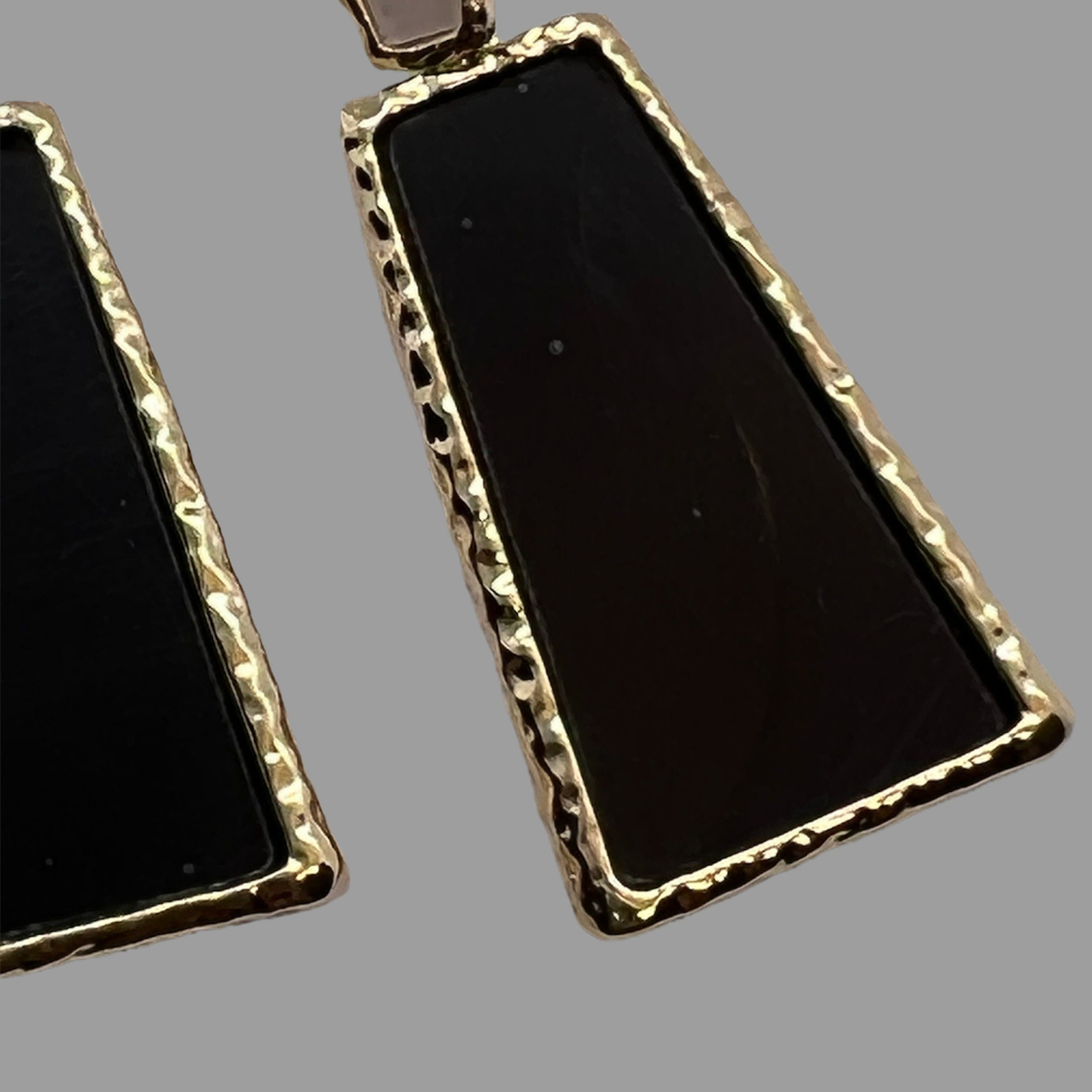 Gōld Noir Enamel Drop Earrings