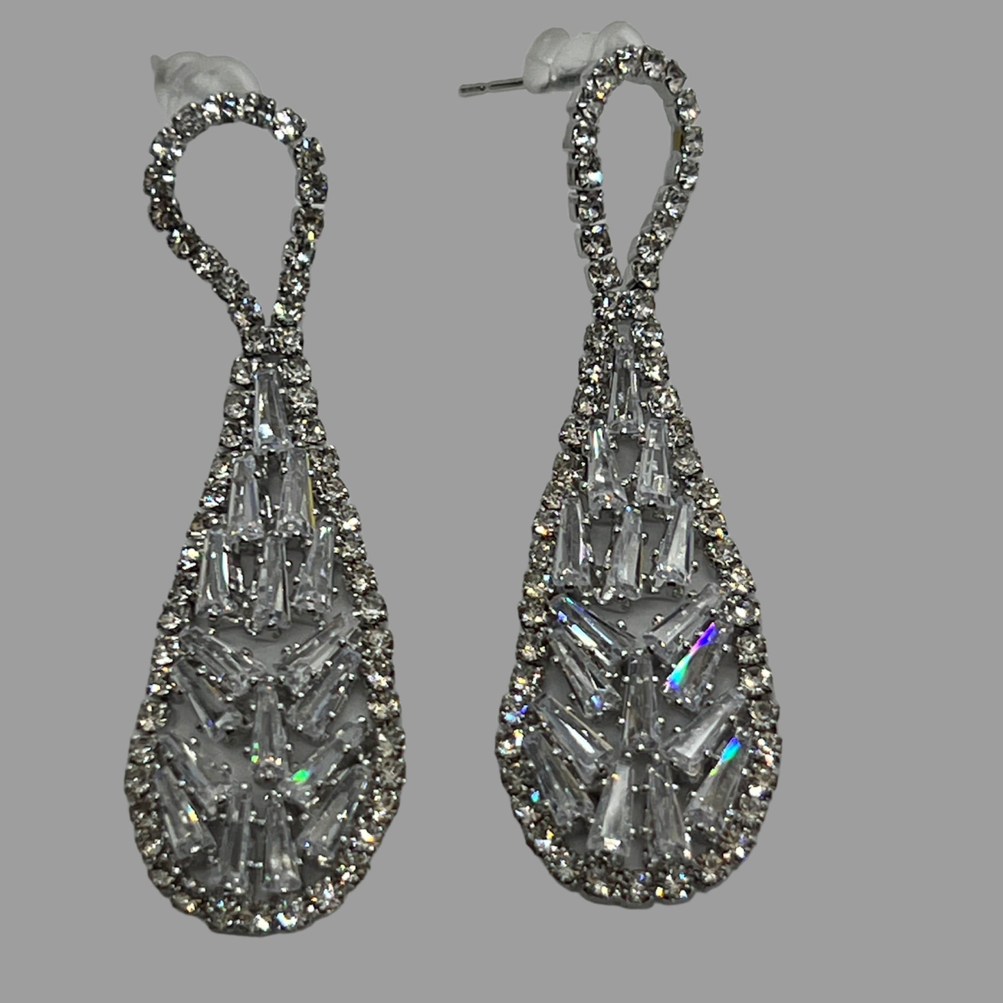 NōIR Mirror Crystal Drop Earrings