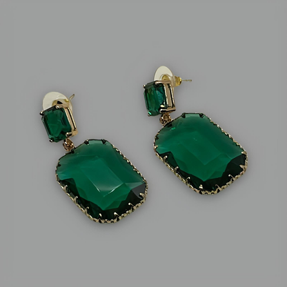 Pendants d'oreilles en cristal vert NōIR