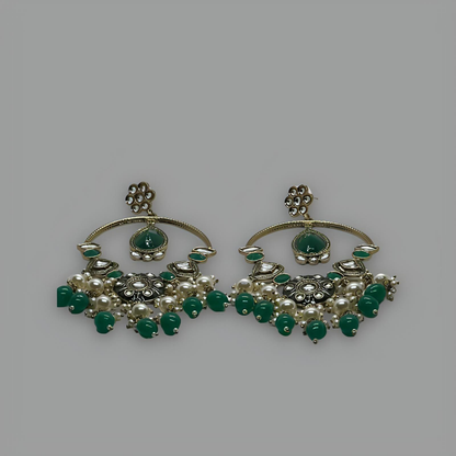 18K Gold Plated Cristal Vert Earrings