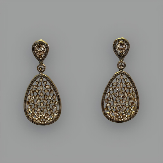 18K Gold Plated Ovale Cristal Earrings