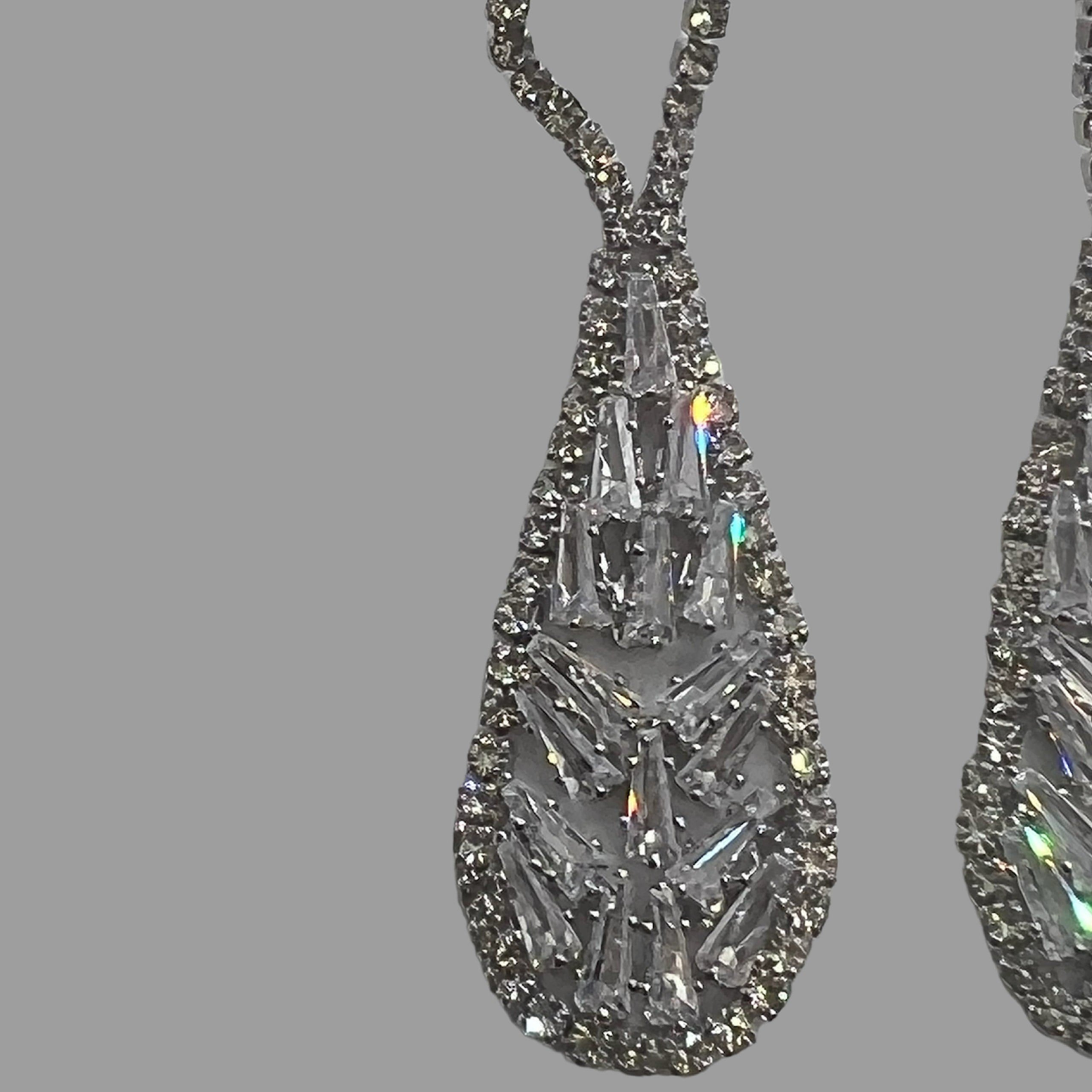 NōIR Mirror Crystal Drop Earrings