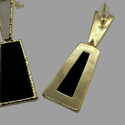 Gōld Noir Enamel Drop Earrings