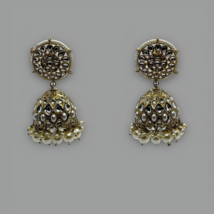 Boucles d'Oreilles Anciennes Plaqué Or 18K