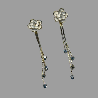 Boucles d'Oreilles Cristal Bleu NōIR