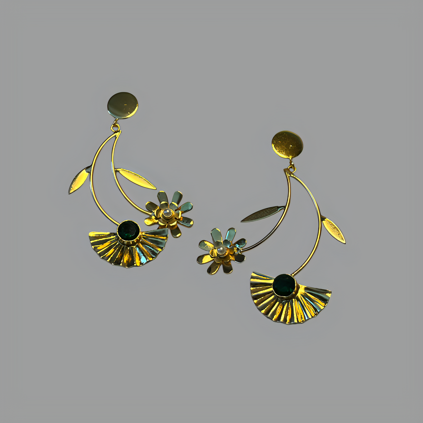 18K Gold Plated Blossom Drop Earrings