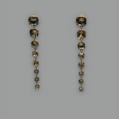 NōIR Crystal Long Drop Earrings