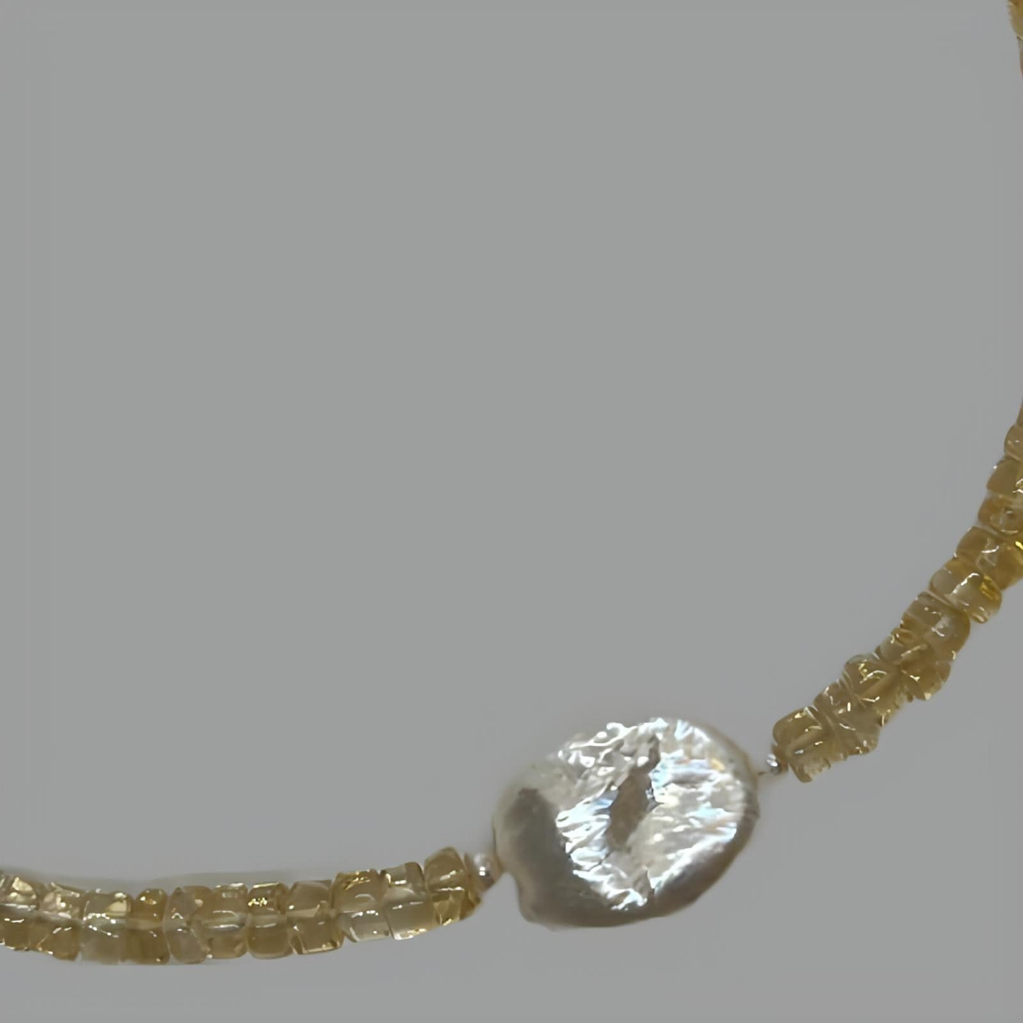 Citrine and Pearl Necklace 36cm (14")