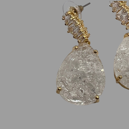 Boucles d'oreilles pendantes moyennes en cristal NōIR