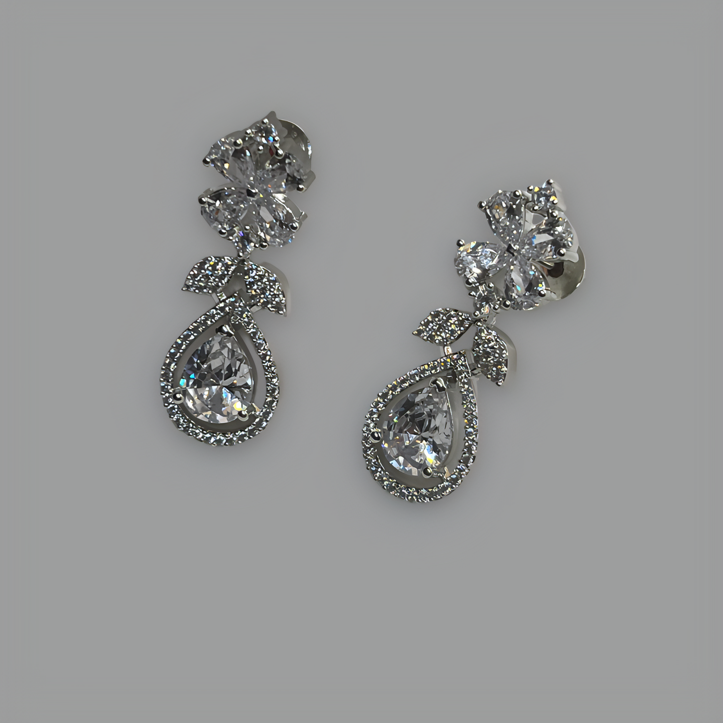 Rhodium Plated Cachemire Cubic Zirconia Earrings