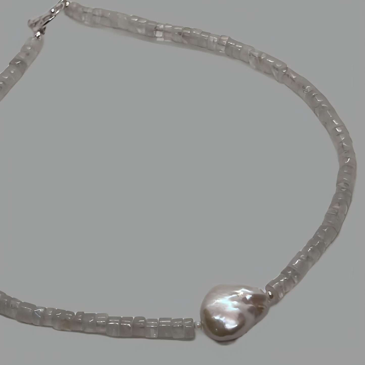 Moonstone and Pearl Necklace 36cm (14")