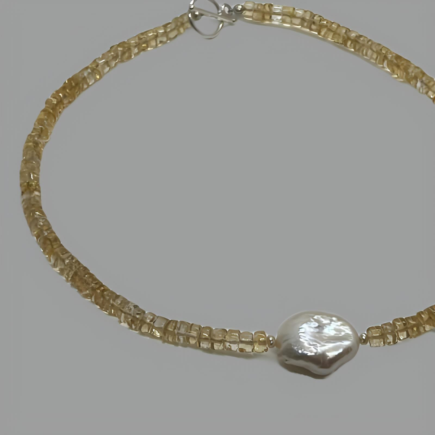 Citrine and Pearl Necklace 36cm (14")