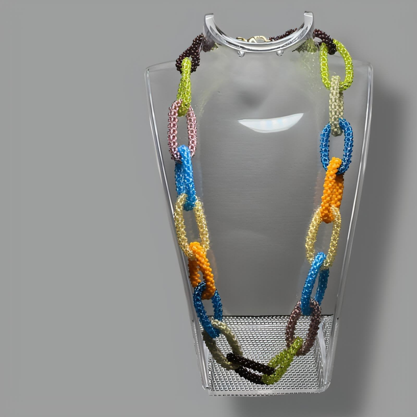 Contrast Link Beaded Necklace