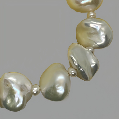 Two Pearl Stretch Bead Bracelet