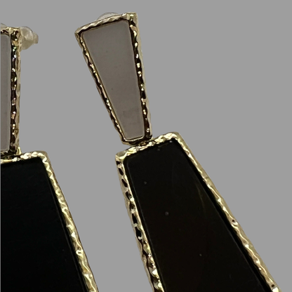 Gōld Noir Enamel Drop Earrings