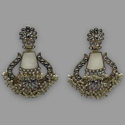 Boucles d'Oreilles Verre Lumière Plaqué Or 18K