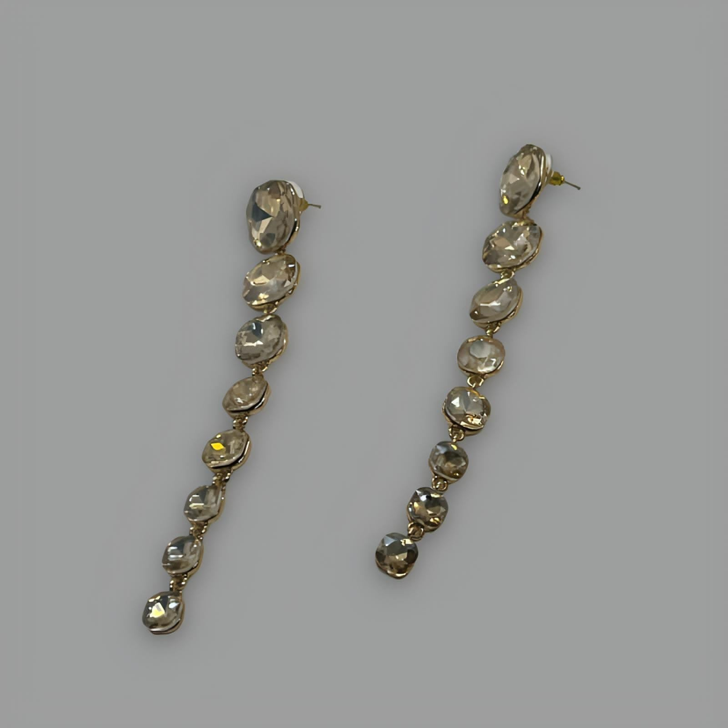 NōIR Crystal Long Drop Earrings