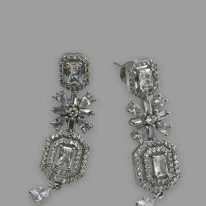 Boucles d'Oreilles Paonne Zircon Plaqué Or 18K