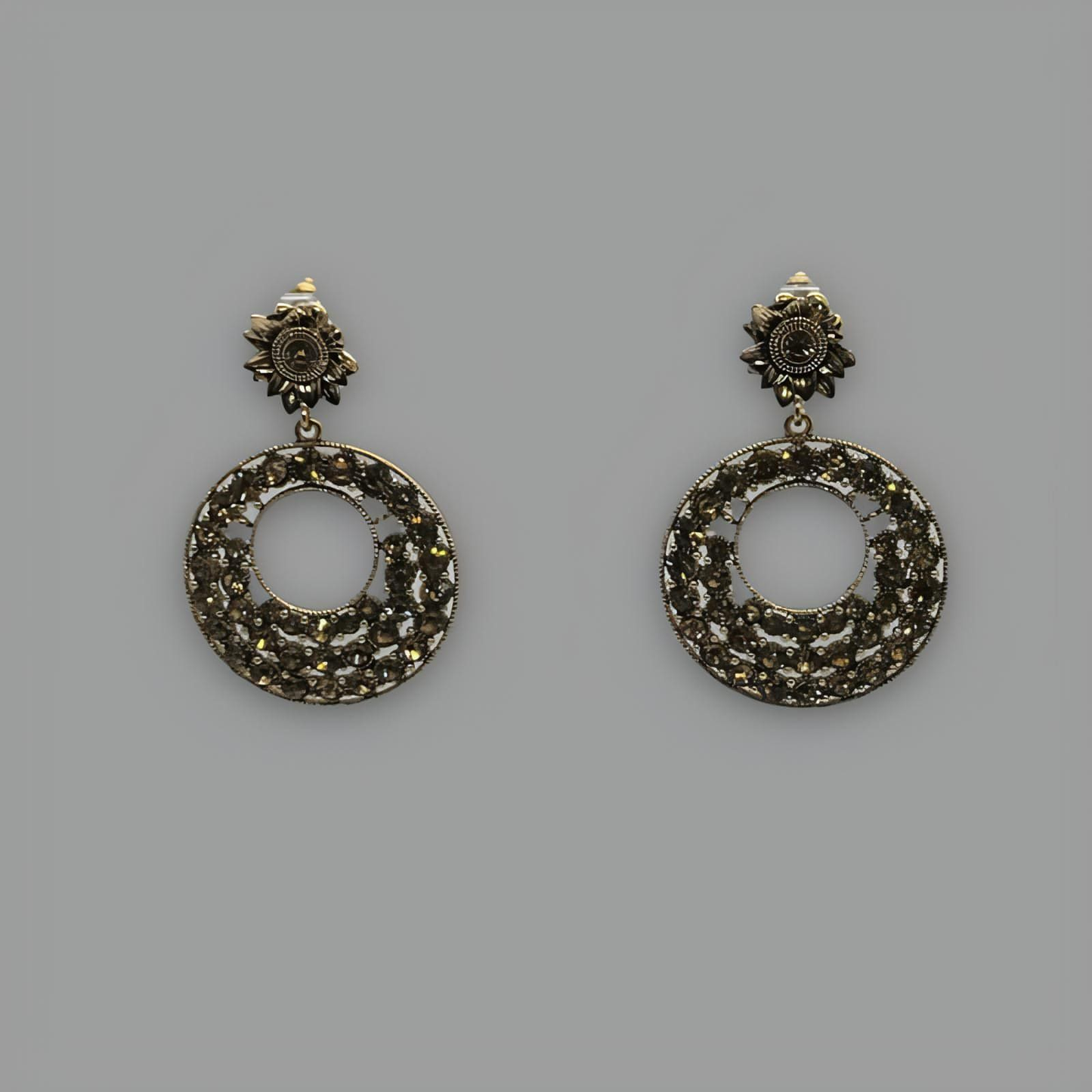 Boucles d'oreilles en or cristal NōIR