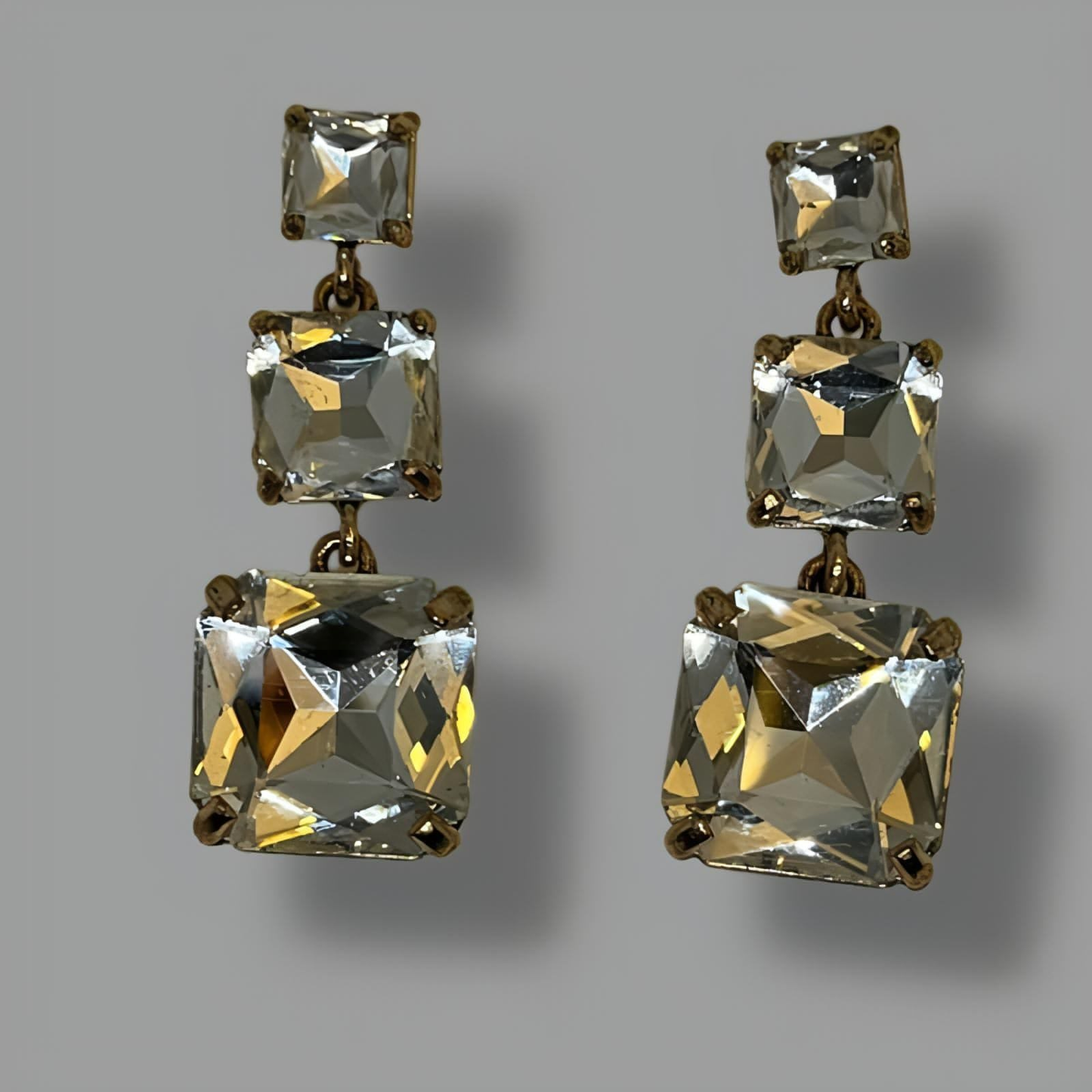 NōIR Square Crystal Drop Earrings