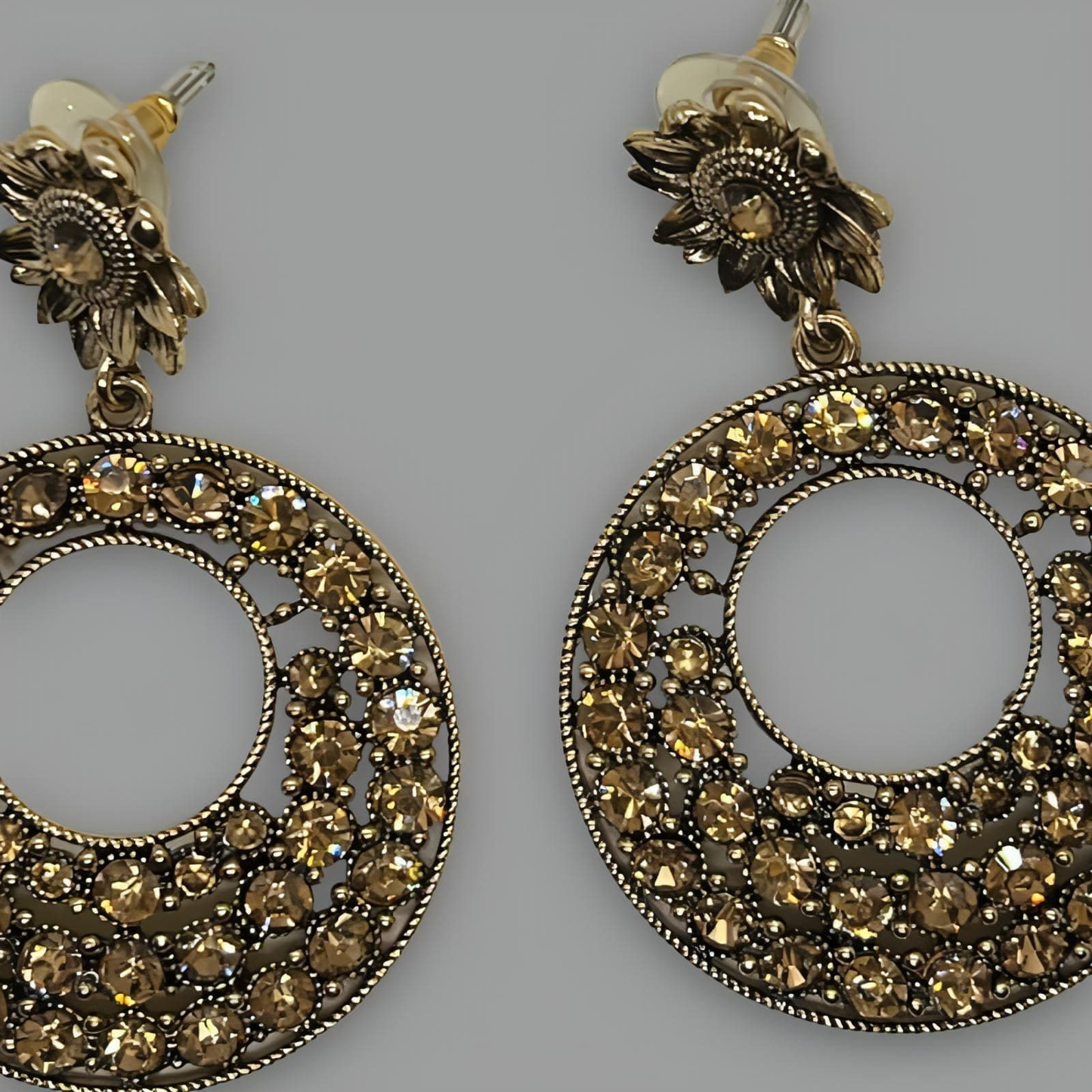 Boucles d'oreilles en or cristal NōIR