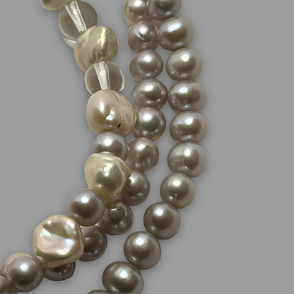 Grey Toned Pearl Necklace 152 cm (60")