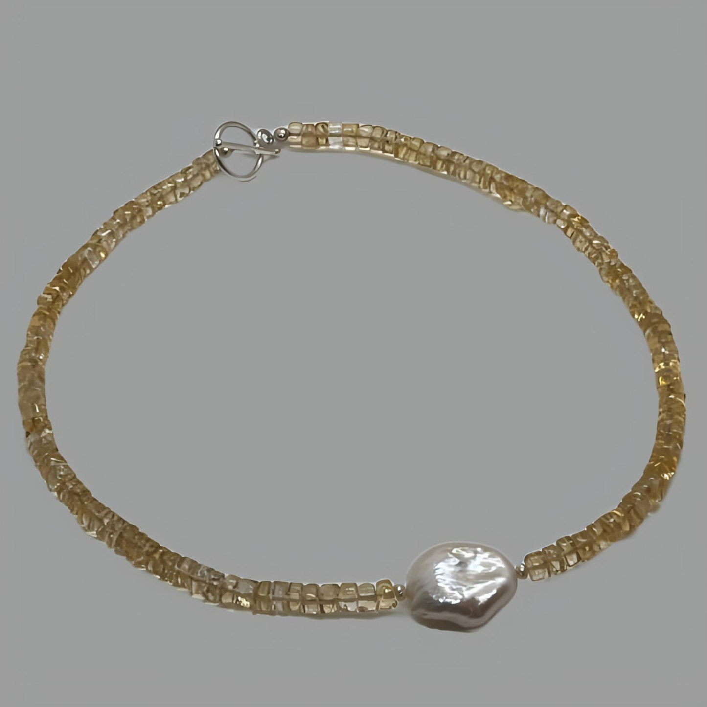 Citrine and Pearl Necklace 36cm (14")