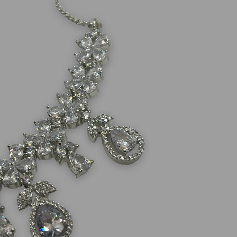 Rhodium Plated Cachemire Cubic Zirconia Necklace 43cm (16")