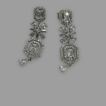 Boucles d'Oreilles Paonne Zircon Plaqué Or 18K